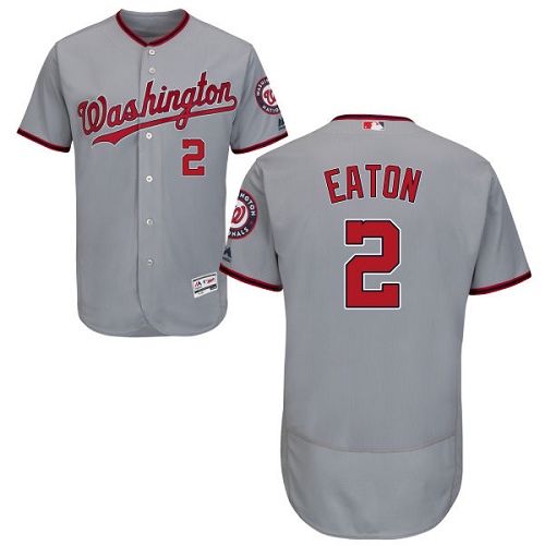 Nationals #2 Adam Eaton Grey Flexbase Authentic Collection Stitched MLB Jersey